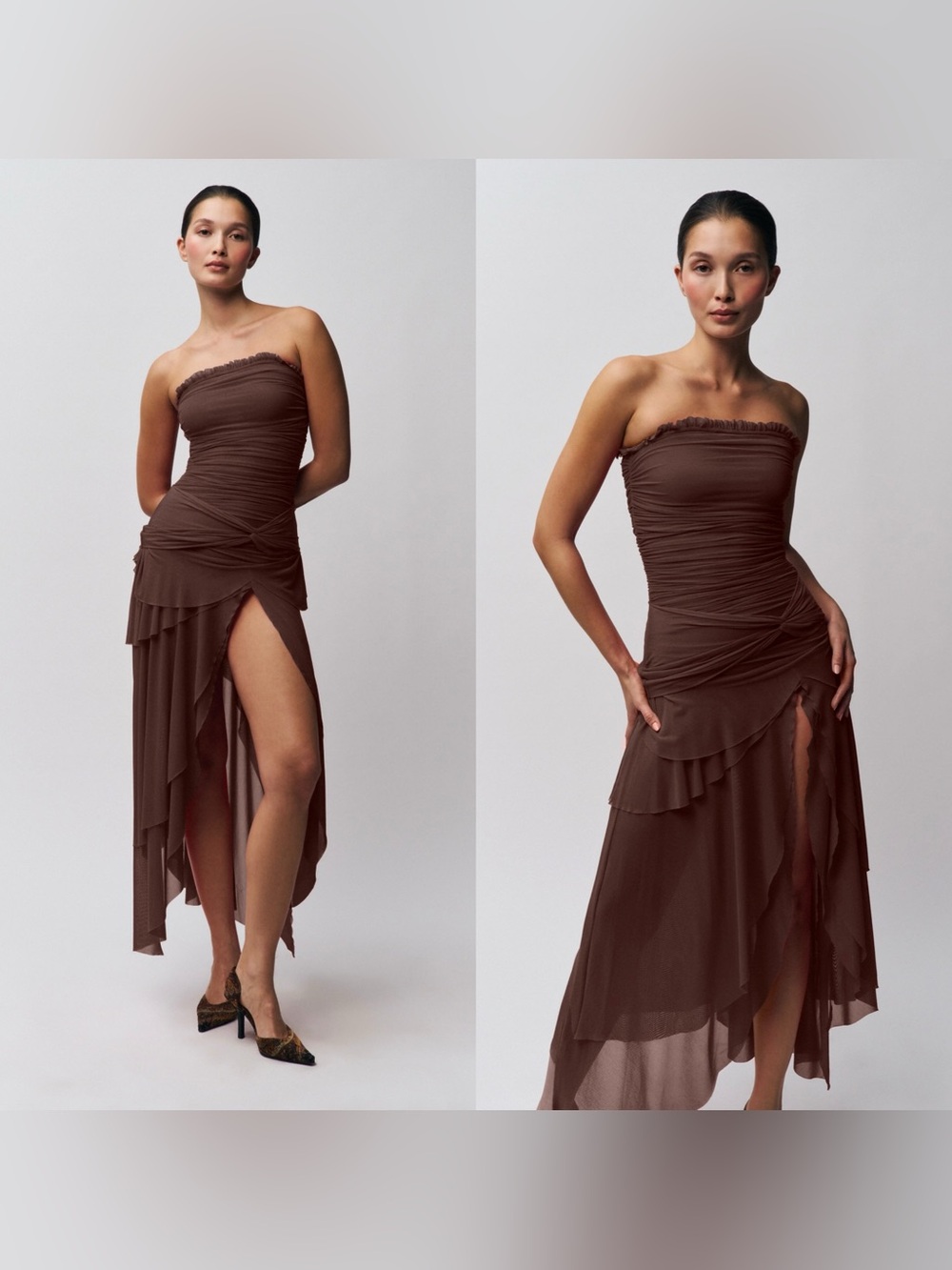 NWT GUZIO Lyla Twist Dress in brown